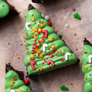 Yγιεινά Brownies Χριστουγεννιάτικα Δεντράκια (με πουρέ μήλου)